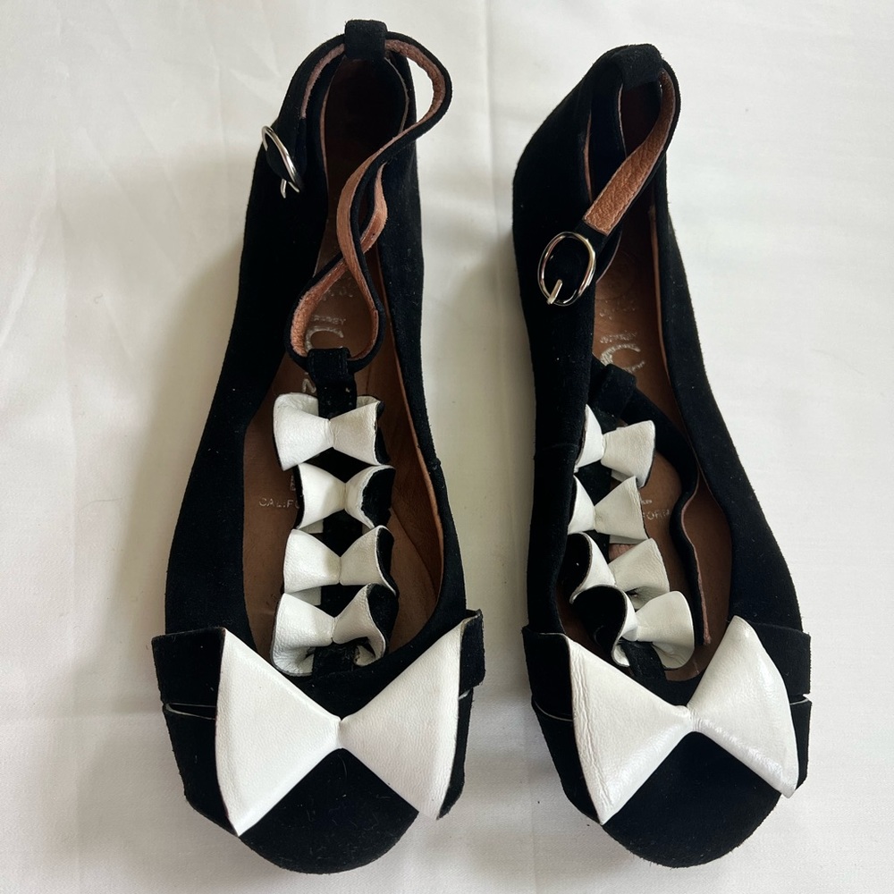 Jeffrey Campbell Multi Bow Black and White Ballet Flats